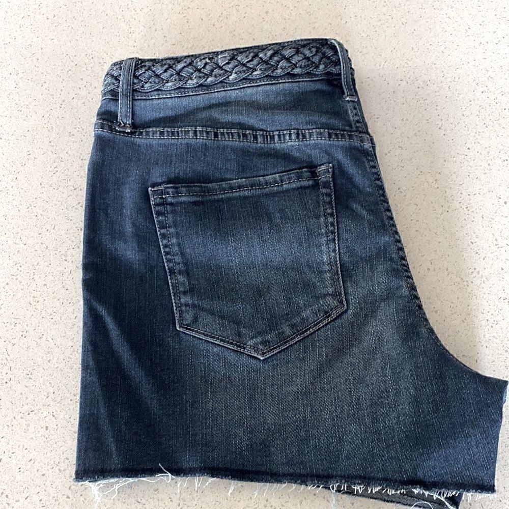 Frayed High Rise Denim Shorts 29 Raw Hem Zip Up Summer - Picture 10 of 12